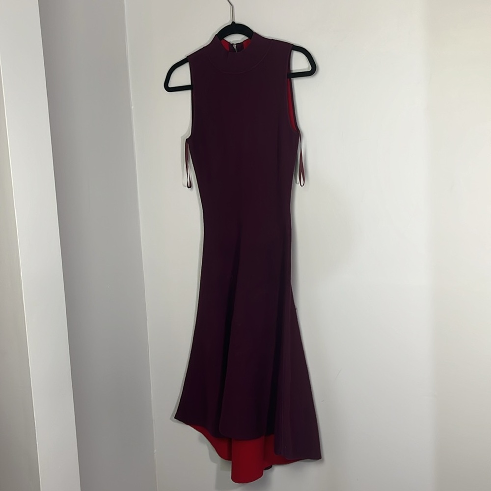 MILLY sleeveless high low knit dress